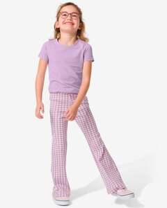 Kinder-Leggings, gerippt, ausgestelltes Bein violett