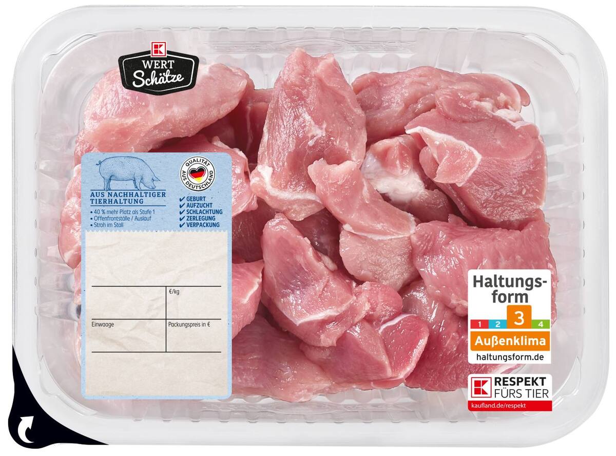 Bild 1 von K-WERTSCHÄTZE Schweinegulasch, 500-g-Packg.