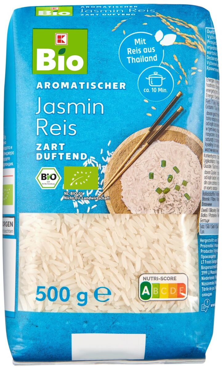 Bild 1 von K-BIO Bio-Jasmin-Reis, 500-g-Beutel