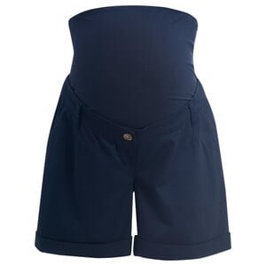 Damen Umstands-Shorts aus Baumwoll-Twill DUNKELBLAU