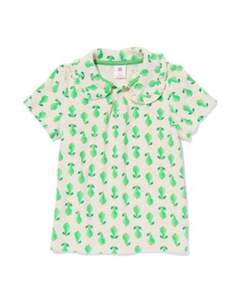 Kinder-Poloshirt, Frottee, Birnen grün