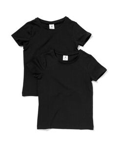 2er-Pack Kinder-Shirts, Biobaumwolle schwarz