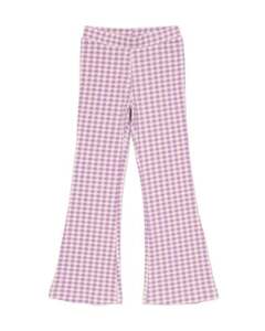 Kinder-Leggings, gerippt, ausgestelltes Bein violett