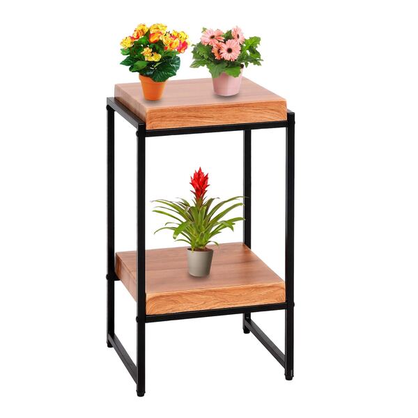 Bild 1 von Blumentisch MCW-K71, Blumenregal Beistelltisch Pflanzregal, MVG-zertifiziert MDF Metall ~ naturfarben, 61cm