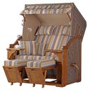 Bild 1 von bene living Strandkorb »Schleswig Pinie 2-Sitzer - PE mokka - Modell 557«, BxTxH: 120x80x160 cm, Volllieger, Ostsee-Strandkorb Komplettset