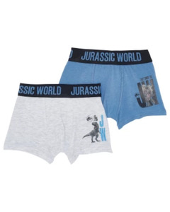 Jurassic World Retro Boxershorts, 2er-Pack, verschiedene Designs, blau