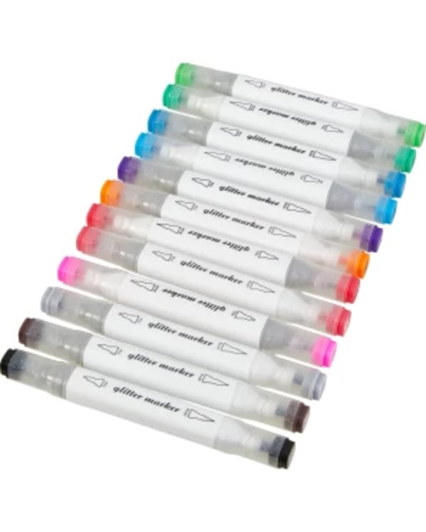 Bild 1 von Zweispitzmarker, 12er-Pack, Glitzertinte, bunt