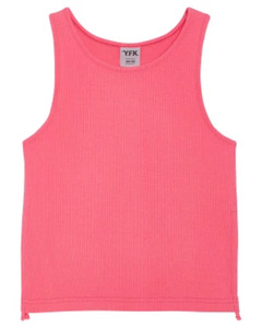 Top in Neonfarbe, Y.F.K., Tunnelzug an der Seite, neon pink