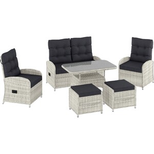 Lounge-Set Kalgan 6-teilig Wicker Eisgrau (B-Ware)