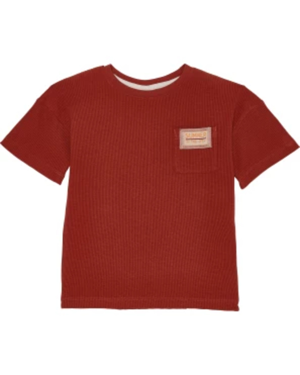 Bild 1 von T-Shirt mit Brusttasche, Rundhalsausschnitt, terrakotta