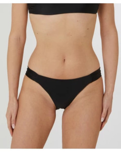 Bikini-Slip mit Raffungen, Janina, elastischer Bund, schwarz