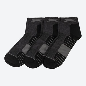 Herren-Sport-Sneaker-Socken mit Dehnugszonen, 3er-Pack, Black