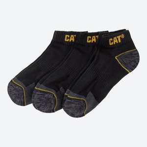 CAT Herren-Arbeits-Sneaker-Socken in Kontrast-Design, 3er-Pack, Black