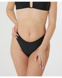 Einfarbiger Bikini-Slip, Janina, elastischer Bund, schwarz