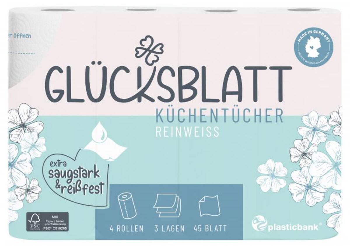 Bild 1 von Glücksblatt Küchentücher Reinweiss 3-lagig