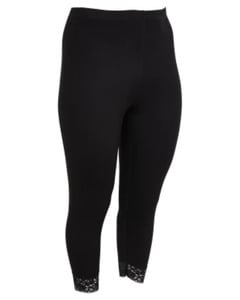 Leggings mit Spitze, Janina curved, elastischer Bund, schwarz