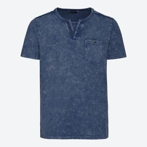 Herren-T-Shirt im Henley-Style, Dark-blue