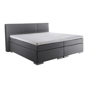 Livetastic Boxspringbett, Grau, Textil, H2, 7-Zonen, Höhe ca. 16 cm, 180x200 cm, Made in Germany, gepolstertes Kopfteil, Topper durchgehend, Schlafzimmer, Betten, Boxspringbetten