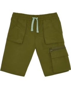 Shorts mit abnehmbarer Cargotasche, Bermudalänge, Khaki