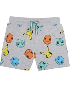 Pokémon Sweatshorts, Seitentaschen, hellgrau melange