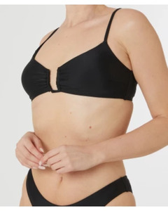Bandeau Bikini-Oberteil, Janina, verstellbare Träger, schwarz