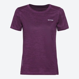 Damen-Funktions-T-Shirt in Mélange-Optik, Dark-violet