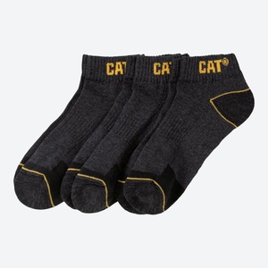 CAT Herren-Arbeits-Sneaker-Socken in Kontrast-Design, 3er-Pack, Gray
