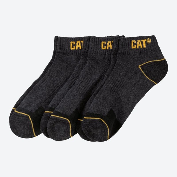 Bild 1 von CAT Herren-Arbeits-Sneaker-Socken in Kontrast-Design, 3er-Pack, Gray