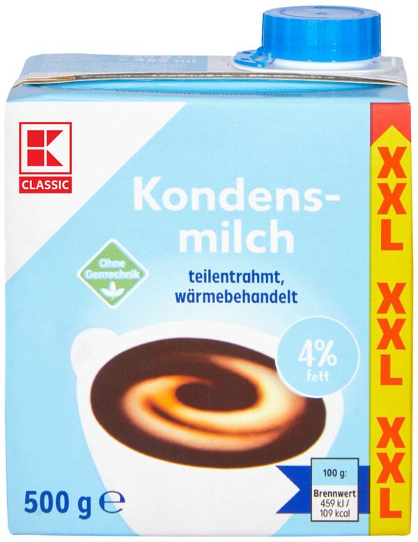 Bild 1 von K-CLASSIC Kondensmilch 4 % Fett, 500-g-Packg.