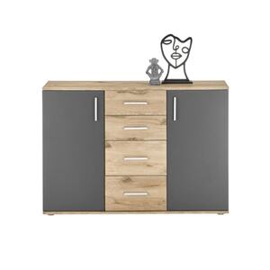 Kommode Vanni5 120 x 84 cm Viking Oak-Dekor/Grau