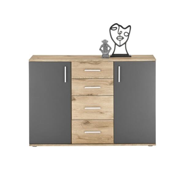 Bild 1 von Kommode Vanni5 120 x 84 cm Viking Oak-Dekor/Grau