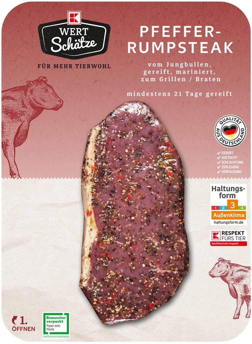 Bild 1 von K-WERTSCH&#196;TZE Pfeffer-Rumpsteak, kg