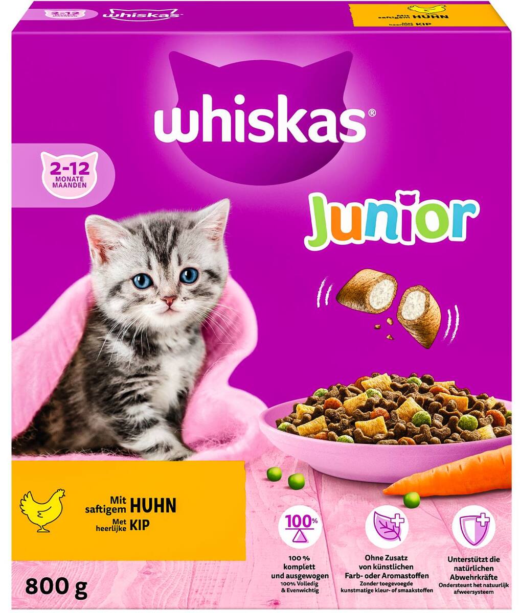 Bild 1 von WHISKAS Trockenfutter für Katzen, 800-g-Packg.