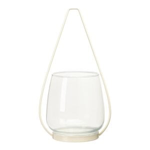 Windlicht MODERN Glas ca.D15cm, offweiss