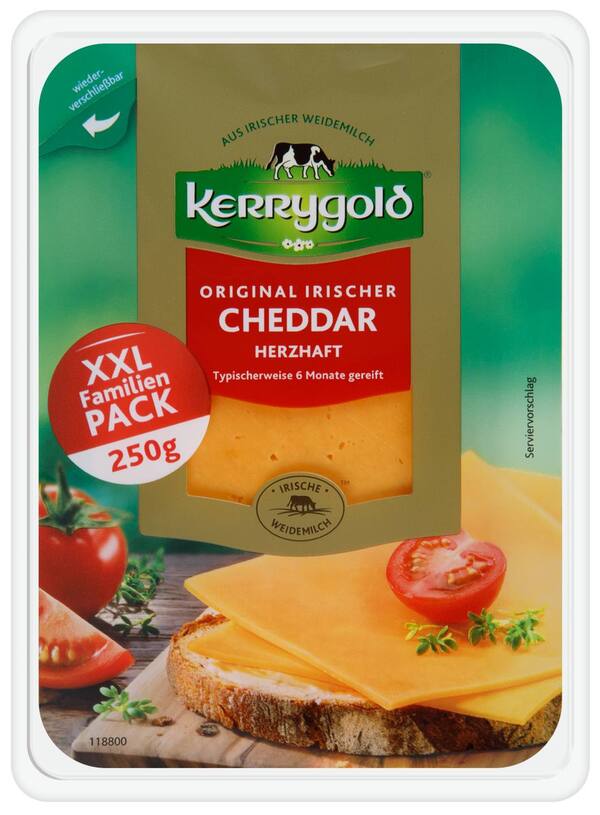 Bild 1 von KERRYGOLD Irischer Cheddar oder Butterk&#228;se, 250-g-Packg.