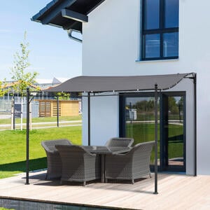 Outsunny Gartenpavillon grauschwarz Metall B/L: ca. 297x297 cm