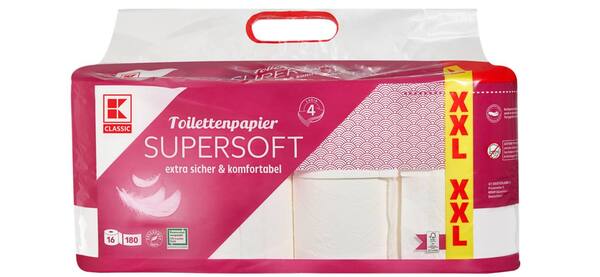 Bild 1 von K-CLASSIC Toilettenpapier Supersoft, Packg. = 16 x 180 Blatt