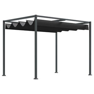 Outsunny Pergola mit Schiebedach schwarz Metall B/H/L: ca. 213x221x298 cm