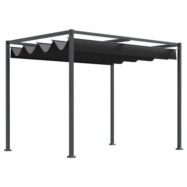 Bild 1 von Outsunny Pergola mit Schiebedach schwarz Metall B/H/L: ca. 213x221x298 cm