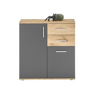 Kommode Vanni4 80 x 84 cm Viking Oak-Dekor/Grau