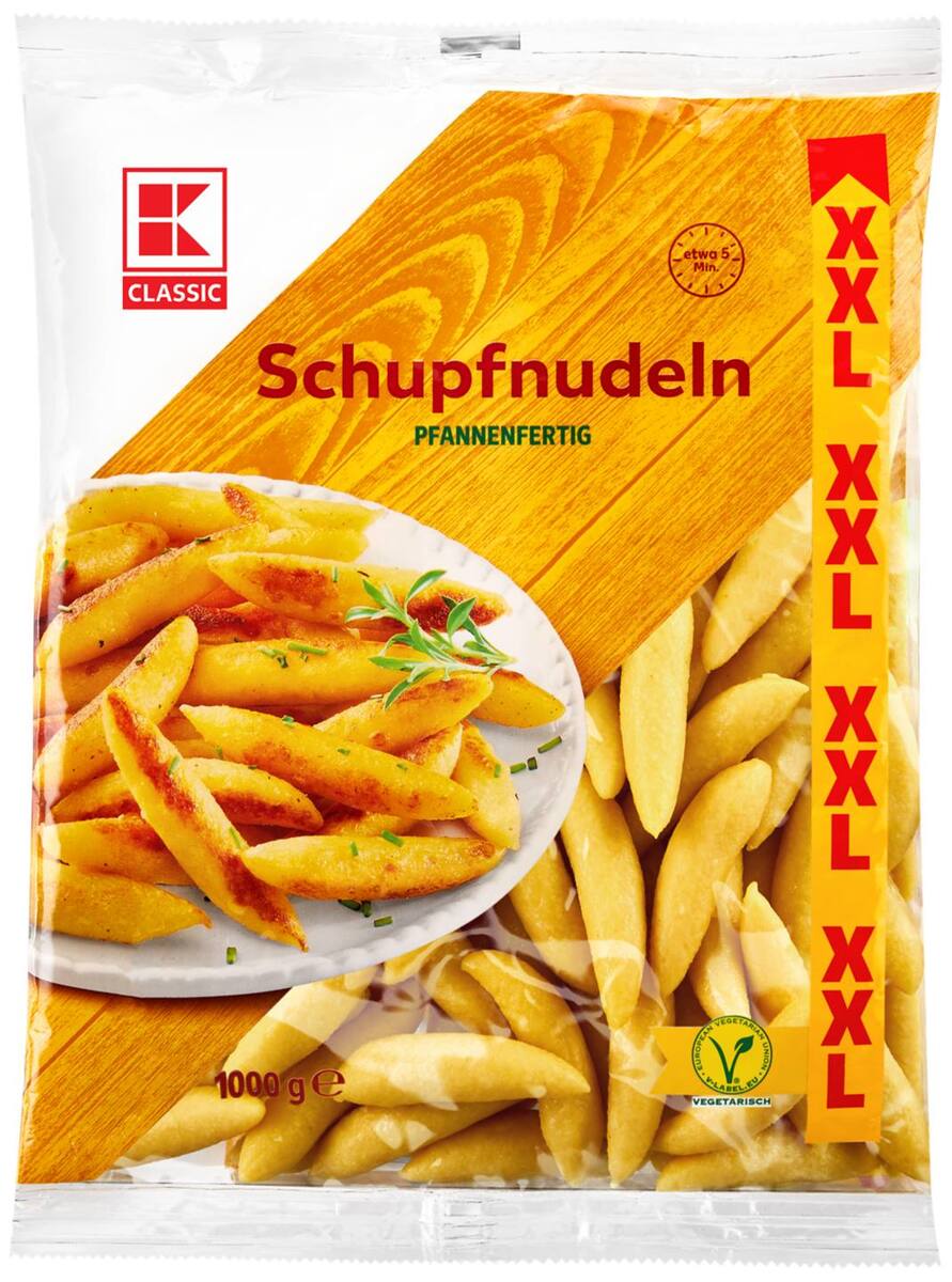 Bild 1 von K-CLASSIC Schupfnudeln oder Spätzle, 1-kg-Packg.