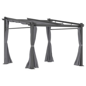 Outsunny Pergola mit Sonnendach grau Polyester B/H/L: ca. 295x230x297 cm