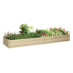 Outsunny Gartenbeet mit 2 Blumenkasten B/H/L: ca. 61,5x27x244 cm