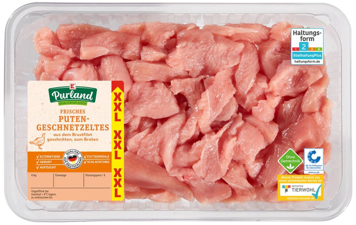 Bild 1 von K-PURLAND Puten-Geschnetzeltes XXL, 800-g-Großpackg.