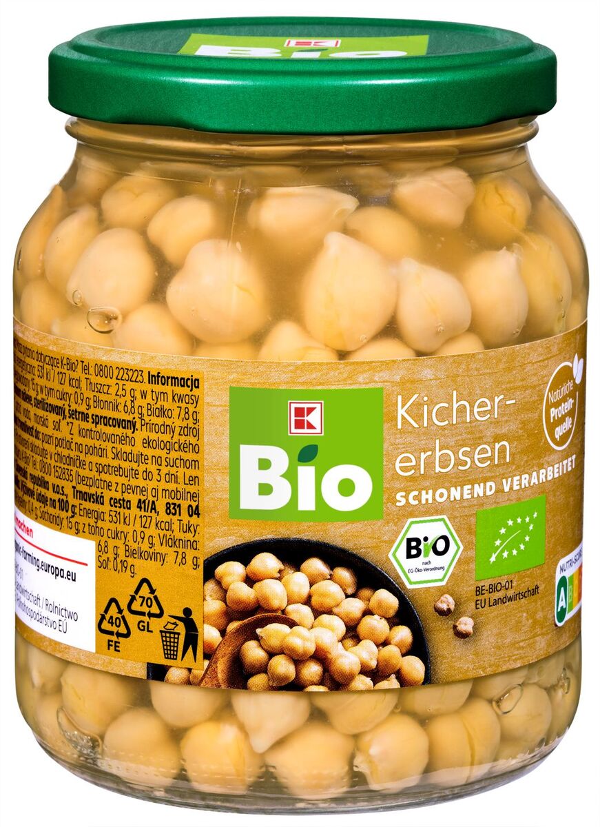 Bild 1 von K-BIO Bio-Kichererbsen, 340-g-Glas