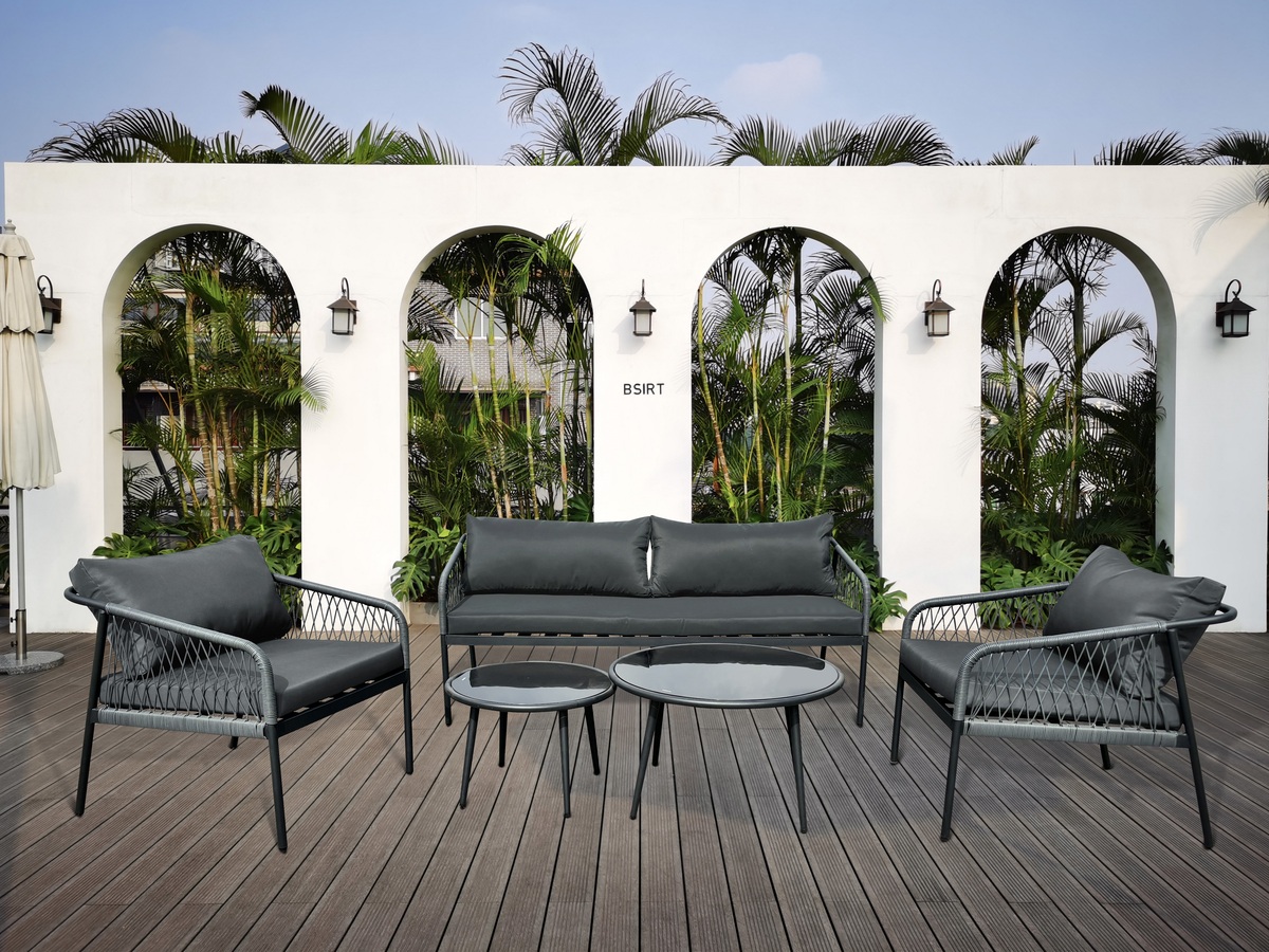 Bild 1 von Happy Home 5 tlg. Loungeset HGS67-DGR dunkelgrau
