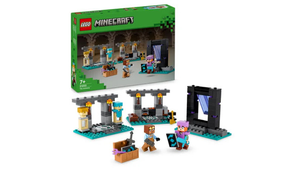 Bild 1 von LEGO Minecraft 21252 Die Waffenkammer, Set mit Spielzeug-Waffen und Figur