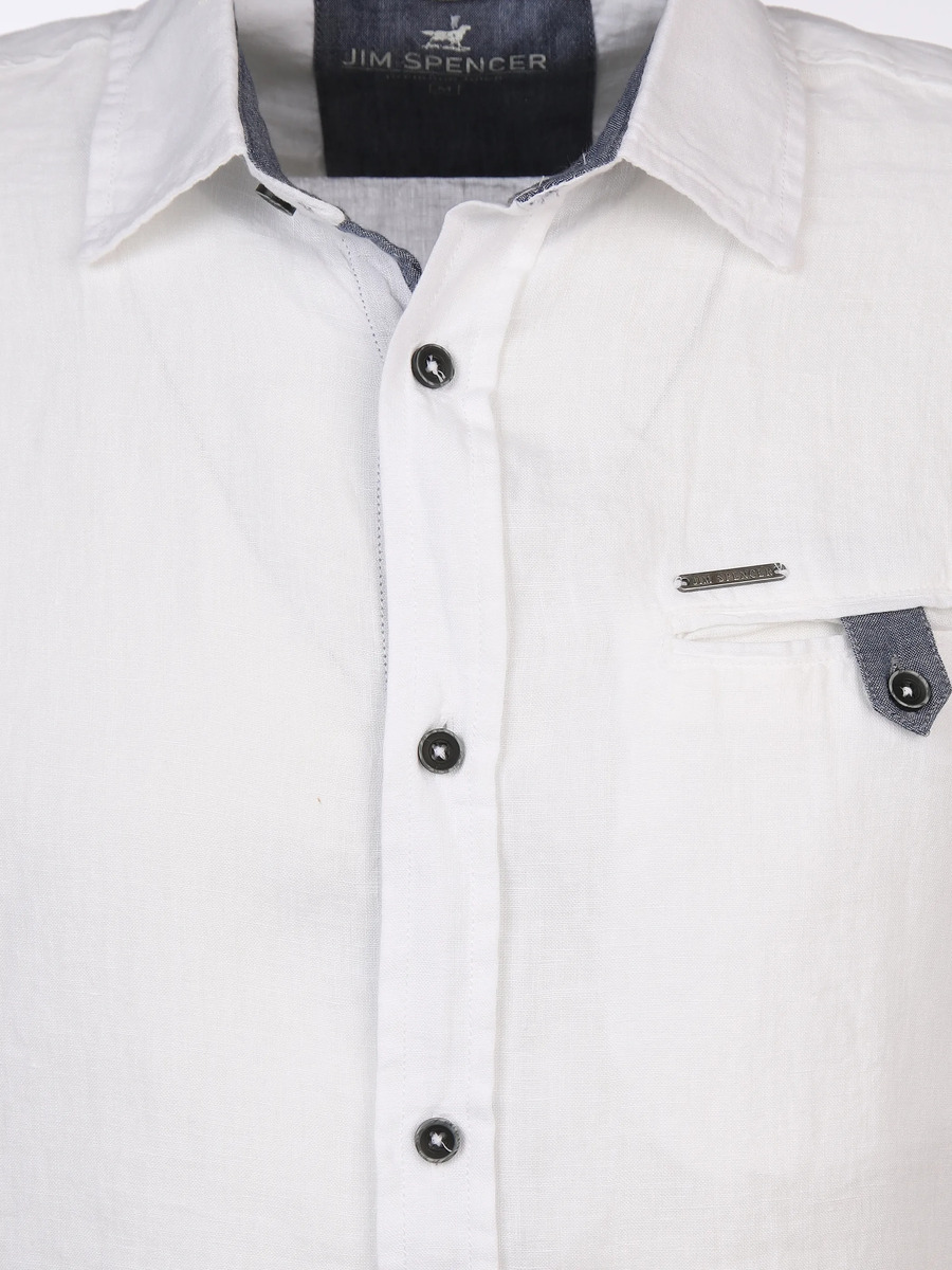 Bild 3 von Herren Leinenhemd mit Brusttasche
                 
                                                        Weiß