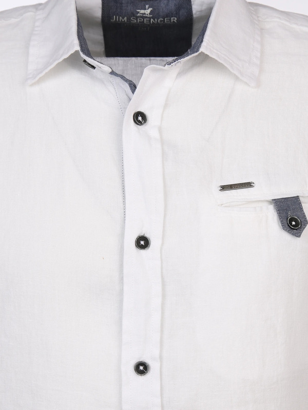 Bild 3 von Herren Leinenhemd mit Brusttasche
                 
                                                        Weiß