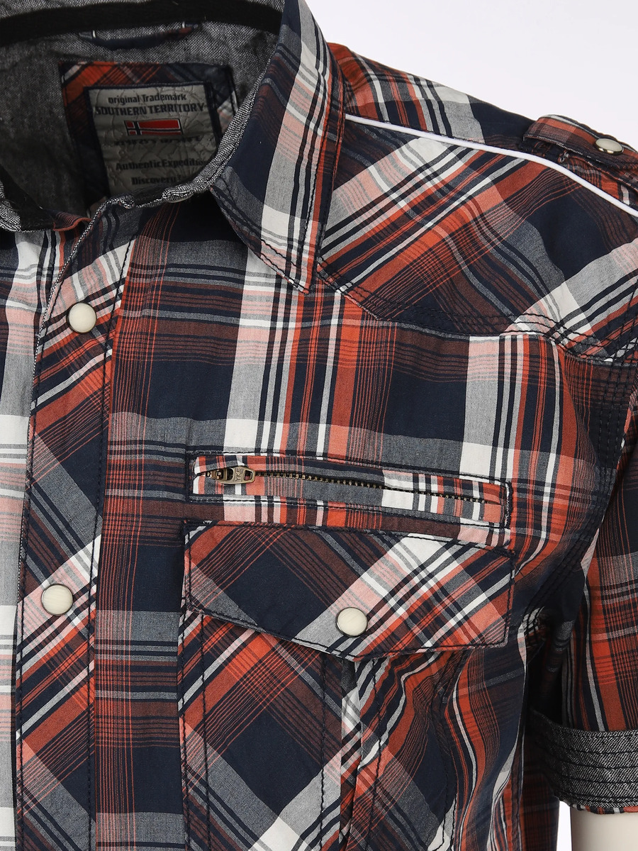 Bild 2 von Herren Freizeithemd kariert mit kurzem Arm
                 
                                                        Orange